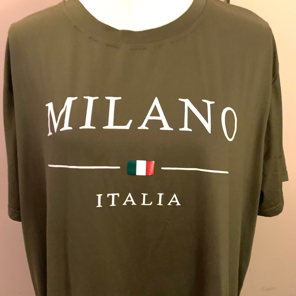 Milano Italia Olive Green Graphic T-Shirt-Unisex